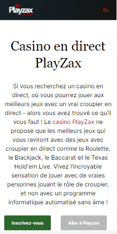 Playzax Casino Live