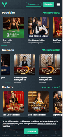 Vave live casino